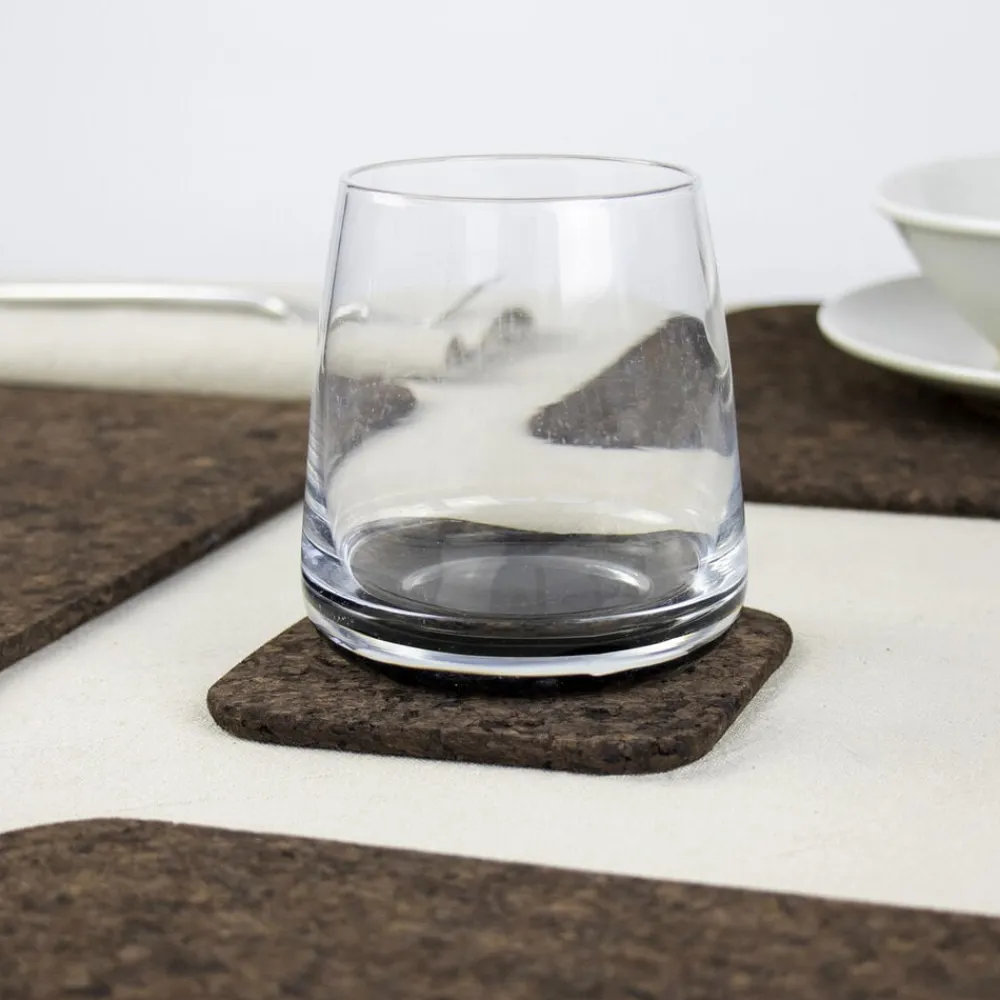 LIGA Smoked Cork Firkantet Glasbrik Sæt