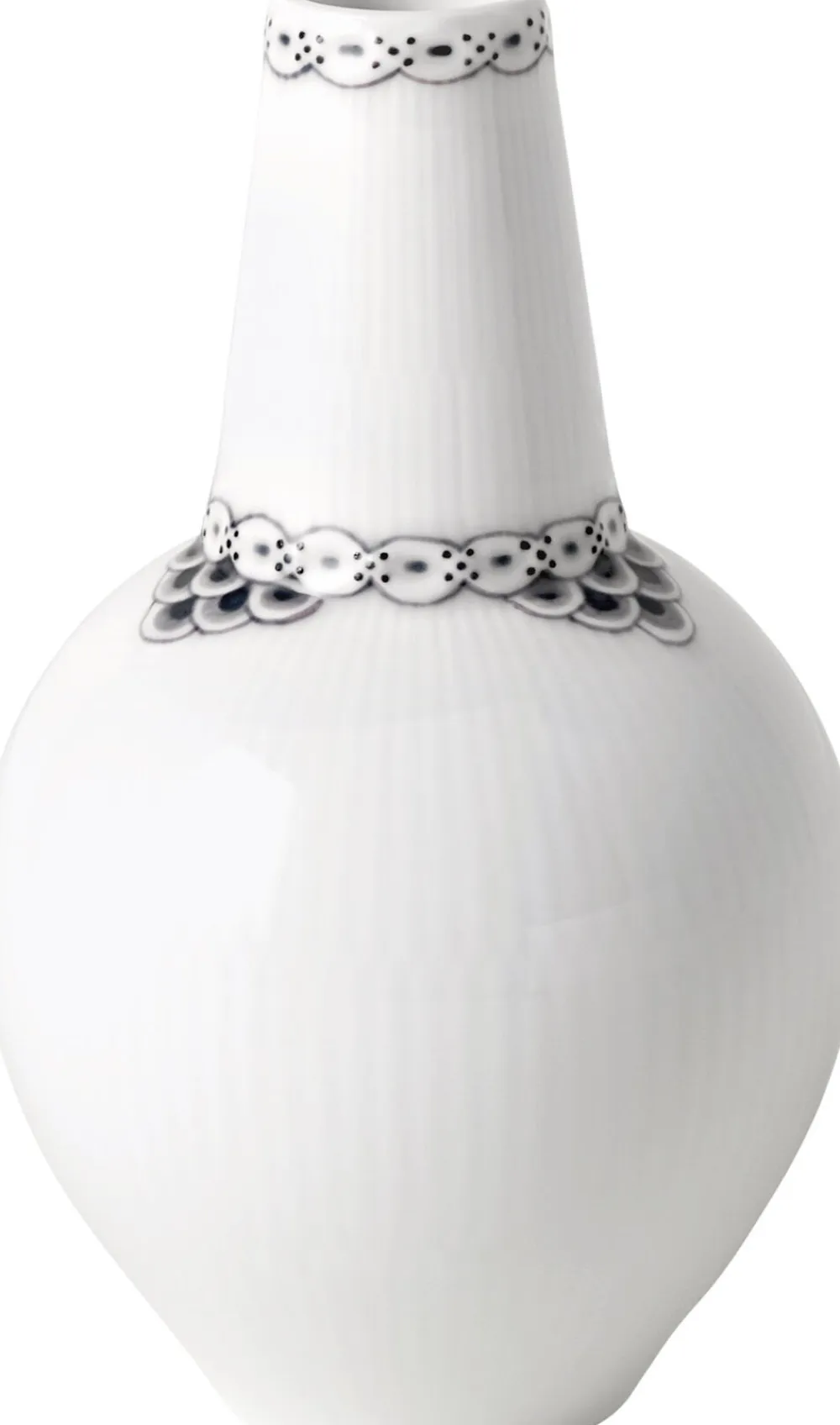 Royal Copenhagen Sort Riflet Blonde Vase 15 cm