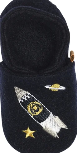 Melton Space wool slippers Marine Clearance