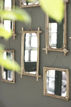 Spejl m/bambuskant svungen top>Ib Laursen Best