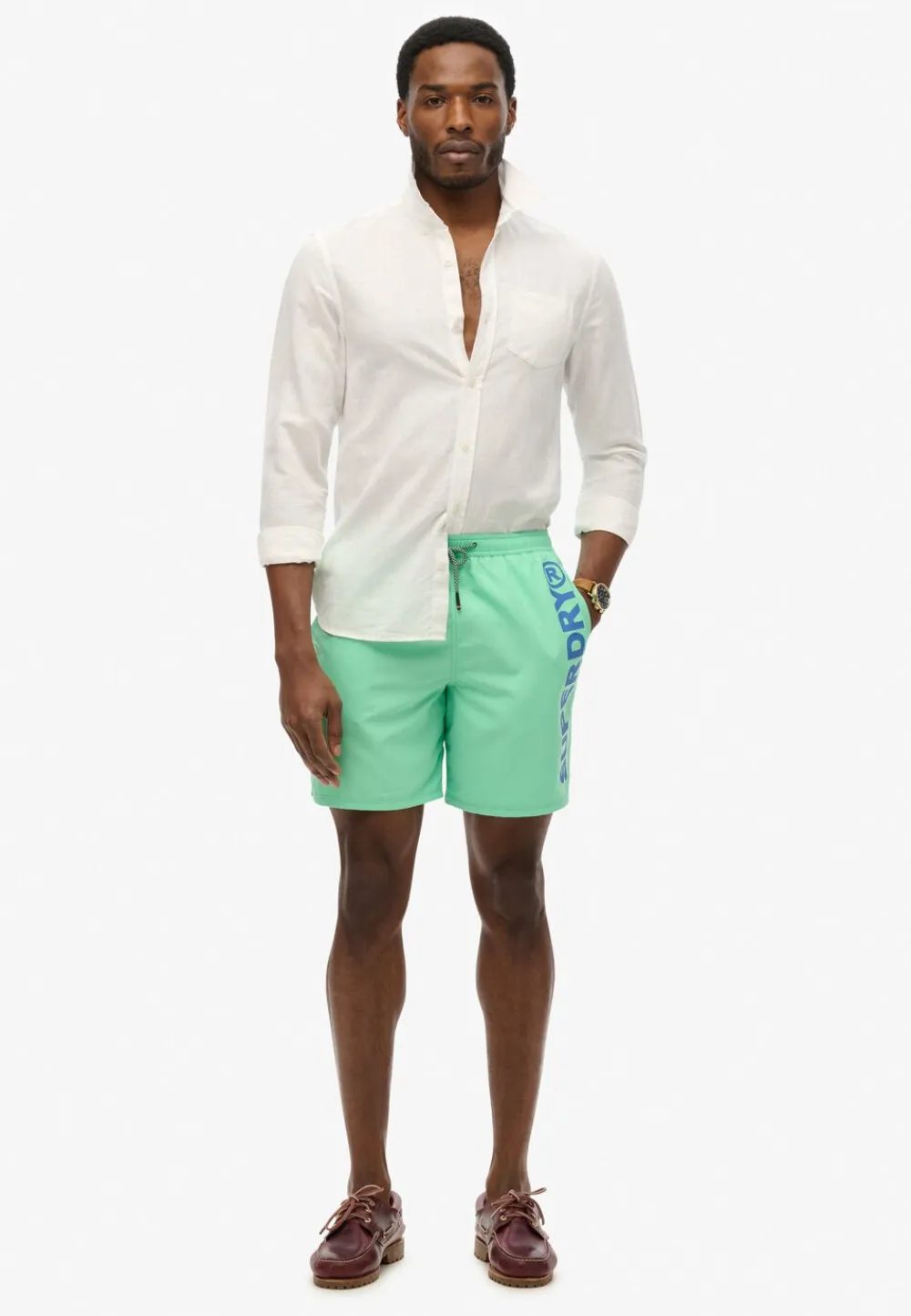 Superdry SPORT GRAPHIC 17 SWIM SHORT Spring bud green Best