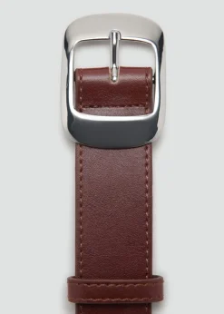 MANGO Square buckle belt Brown Outlet
