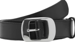 MANGO Square buckle belt Black Hot