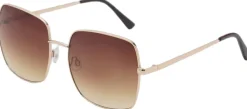 MANGO Square metallic frame sunglasses Gold Discount