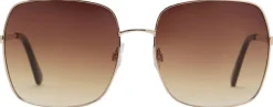 MANGO Square metallic frame sunglasses Gold Discount