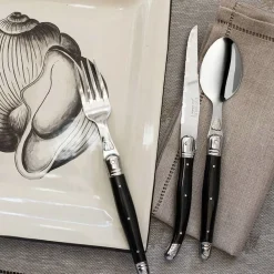 Jean Dubost Sæt med seks sorte knive, bladtykkelse 1,2 mm, pakket i en åben OSB-æs