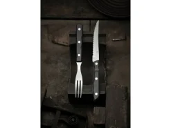 Gense Steakbestik/grillbestik Old Farmer black 8 dele Sort/Stål Hot