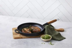 Le Creuset Stegepande m/træht 28cm Matte Black Online