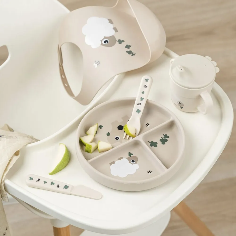 Done by Deer Stick&Stay inddelt tallerken Tiny farm Sand