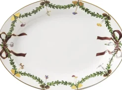 Royal Copenhagen Stjerne Riflet Jul Fad ovalt 34 cm