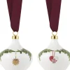 Stjerne Riflet Jul ornament sæt, 8,5 cm. , 2 stk.>Royal Copenhagen Best