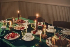 Royal Copenhagen StjerneRiflet serviet grøn2stk