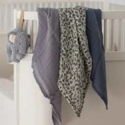 Børn Sebra Stofbleer, 3 stk. , blue olive, forest lake blue