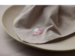 Södahl Stofservietter Christmas Hearts Embroidery 4 stk. Rose