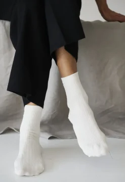 moshi moshi mind story rib socks Ecru Online