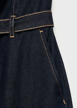 MANGO Strapless denim jumpsuit Open blue