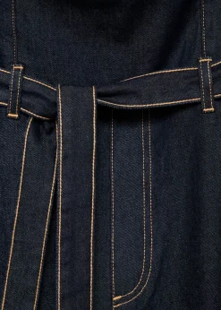 MANGO Strapless denim jumpsuit Open blue