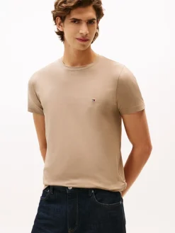 Tommy Hilfiger STRETCH SLIM FIT TEE Coastal taupe Sale