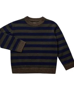 Magasin du Nord Collection Strikka RWS wool & cashmere pullover Dark green stripe