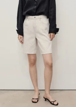 Striped denim shorts>MANGO Sale