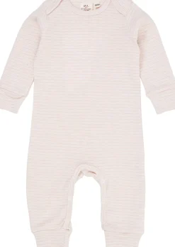 Copenhagen Colors STRIPED LONG SLEEVED ROMPER W. LAPNECK Pink stripe Discount