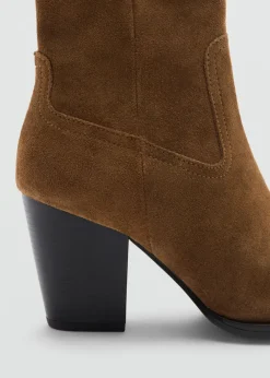 MANGO Suede block-heel boots 31 Outlet