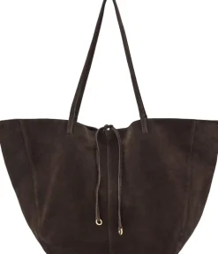 Dame MANGO Suede leather shopper bag