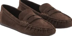 MANGO Suede penny loafers Dark brown Outlet