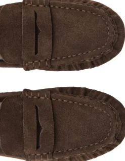 MANGO Suede penny loafers Dark brown Outlet