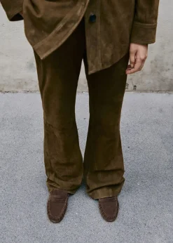 MANGO Suede penny loafers Dark brown Outlet