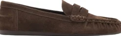 MANGO Suede penny loafers Dark brown Outlet
