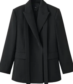 Suit jacket with scarf><noscript><img width=