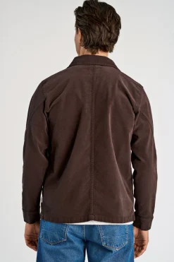 Lindbergh Superflex corduroy overshirt Dk brown New