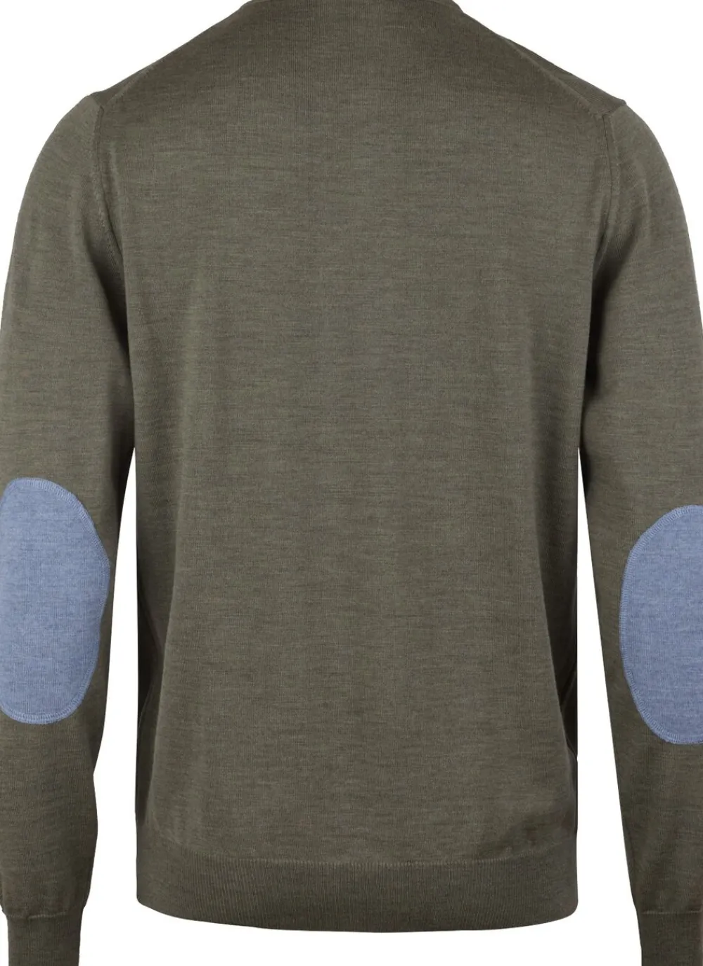 Stenströms Sweater Knitted Crew Neck With Patch Merino Wool Green Hot