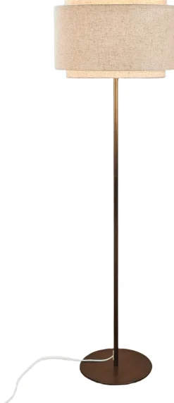 DFTP TAKAI FLOOR E27 BRUNISH BRASS BEIGE SHADE