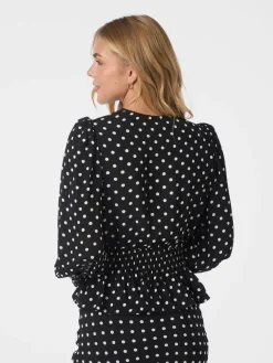 Dame Neo Noir Tamona Crepe Dot Blouse