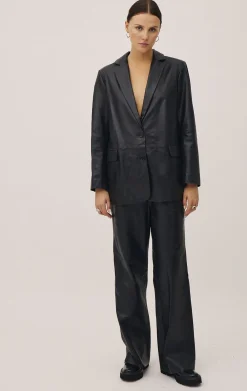 Magasin du Nord Collection Tana 1 LWG - 100% Leather Blazer Black Best