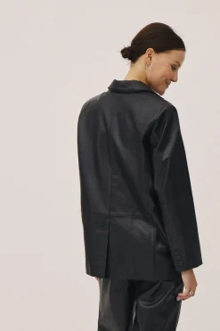 Magasin du Nord Collection Tana 1 LWG - 100% Leather Blazer Black Best