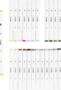 Børn Creativ Company Tegnetusch, streg 1+8 mm, pastelfarver, standardfarver, 24st