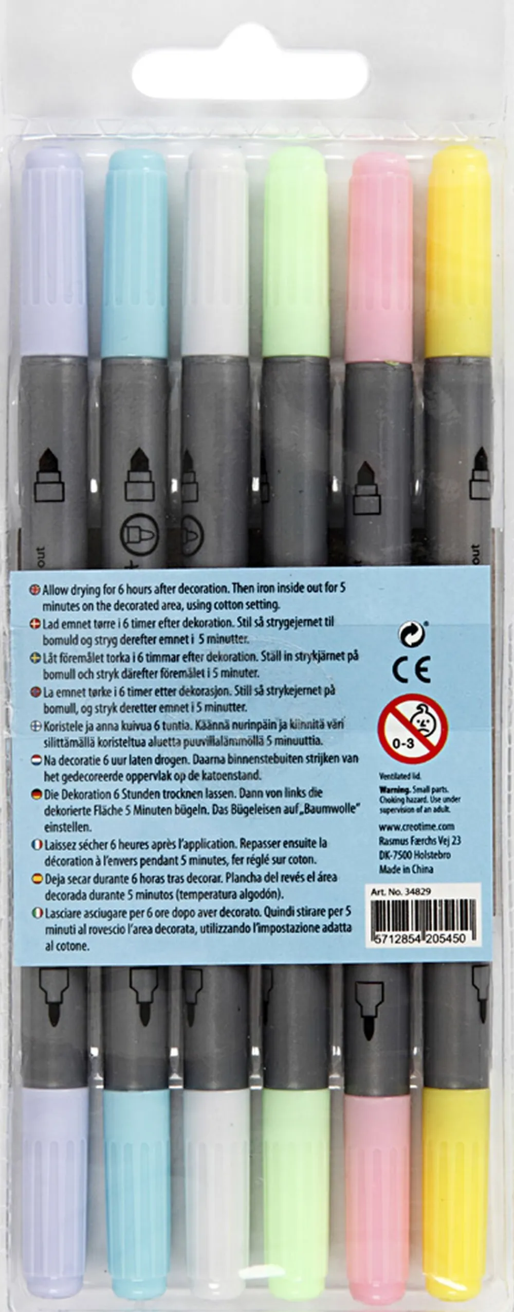 Creativ Company Tekstiltusch, streg 2,3+3,6 mm. New