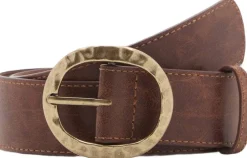 Dame MANGO Textured belt with round buckle