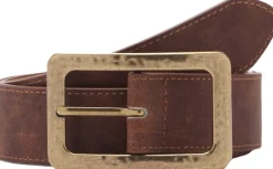 MANGO Textured square buckle belt Brown Best