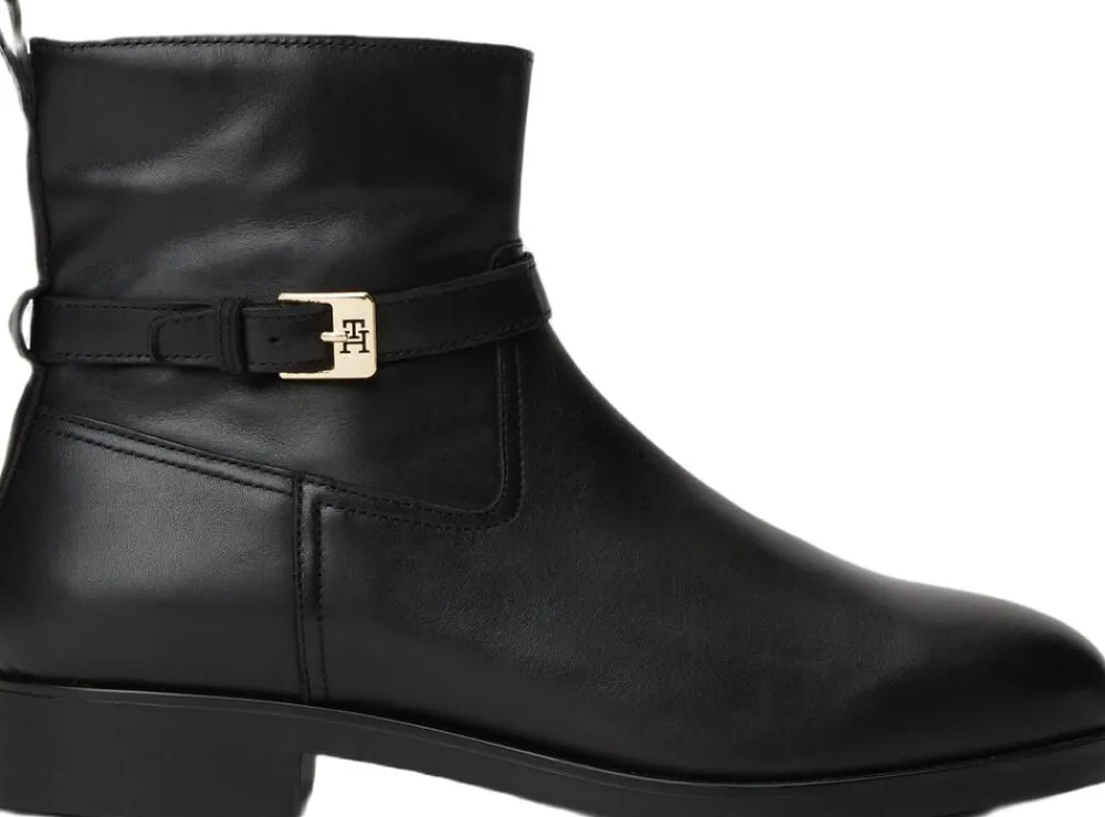 TH BUCKLE RIDING LEATHER BOOTIE>Tommy Hilfiger Online