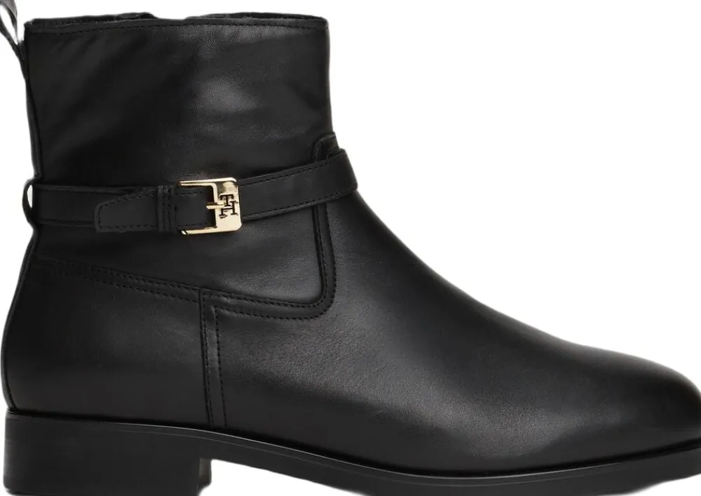 TH BUCKLE RIDING LEATHER BOOTIE>Tommy Hilfiger Online