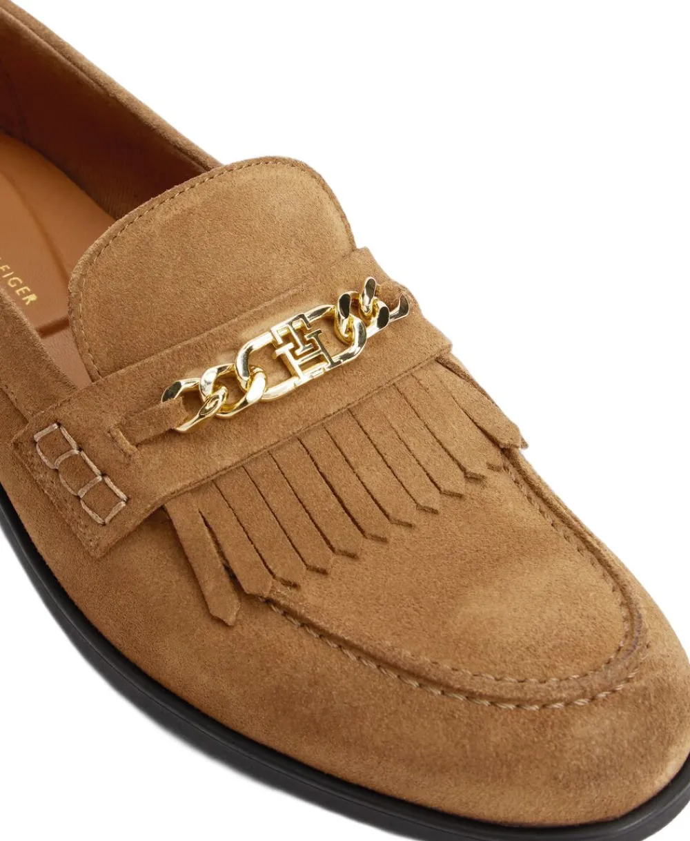 Dame Tommy Hilfiger TH CHAIN FRINGE SUEDE LOAFER