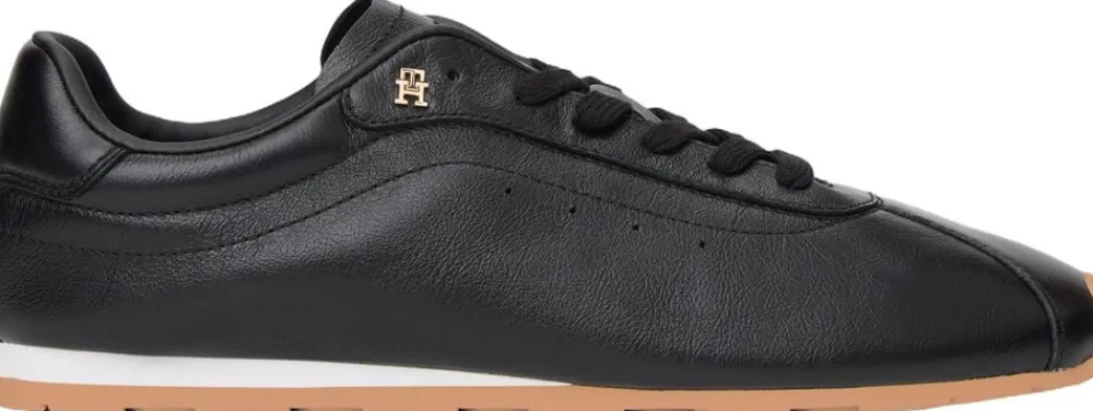 TH Monogram Low Profile Leather Trainers>Tommy Hilfiger Outlet