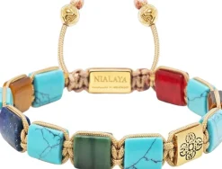 Nialaya The Dorje Flatbead Collection - Turquoise, Blue Lapis, Carnelian, Brow