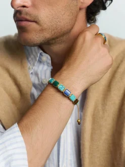 Nialaya The Dorje Flatbead Collection - Turquoise, Blue Lapis, Carnelian, Brow