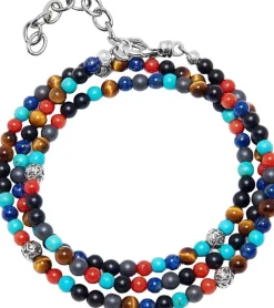Nialaya The Mykonos Collection - Turquoise, Red Glass Beads, Blue Lapis, Hemat Multi Outlet