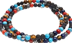 Nialaya The Mykonos Collection - Turquoise, Red Glass Beads, Blue Lapis, Hemat Multi Outlet
